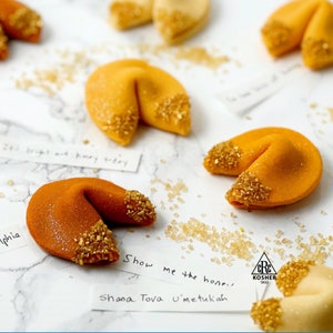 Rosh Hashanah Golden Fortune Cookies Geschenk für die Gastgeberin zum Abendessen! Shana Tova Marzipan für Jüdisches Neujahr! Kinder und Erwachsene + Koscher Zertifiziert!