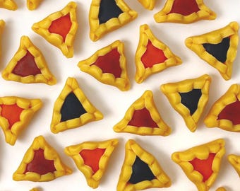 Purim Classic Marzipan Mini Hamantaschen!  Kosher, Vegan, Great for Mishloach Manot, Gift Baskets and Purim Parties!  For Kids & Adults!