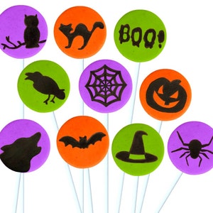 Halloween Candy Lollipops Spooky Halloween Silhouette Party Favors Witches, Spiders, Bats and more image 1