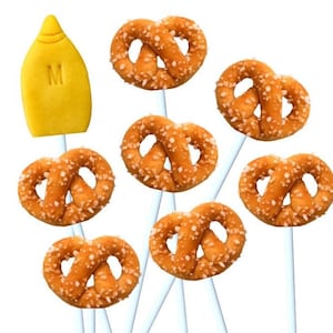 Pretzel Marzipan Candy Lollipops - Comes with A Mustard Pop - a delicious sweet treat!
