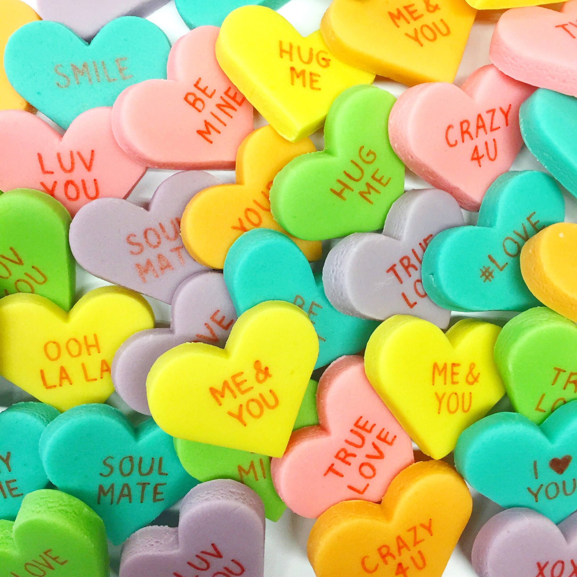 Valentine's Day Mini Conversation Hearts Marzipan Candy