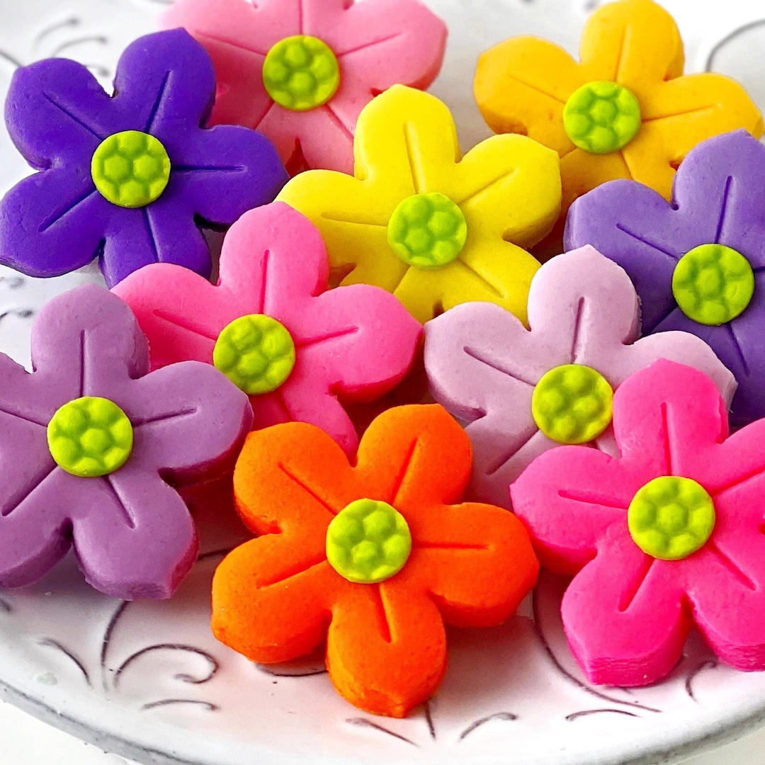 Colorful Flower Marzipan Candy Mother’s Day and Everyday Delicious and