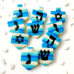 Sparkly Striped Hanukkah Dreidel Candies Delicious Hanukkah Dreidels for Hostess Gift, Dreidel Parties, Table Settings Certified Kosher image 4