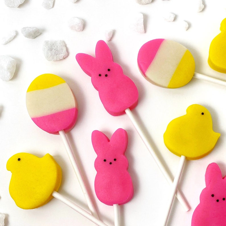 Peeps Style Bunnies and Chicks Lollipops Great Candy for - Etsy