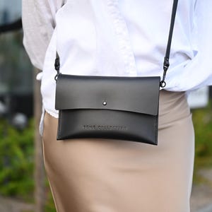 Leather Clutch Crossbody Bag – Convertible Shoulder Purse, Handmade Genuine Leather Evening & Everyday Handbag