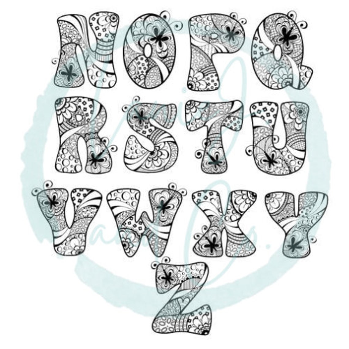 Printable Coloring Pages / Doodle Alphabet / for Children and - Etsy