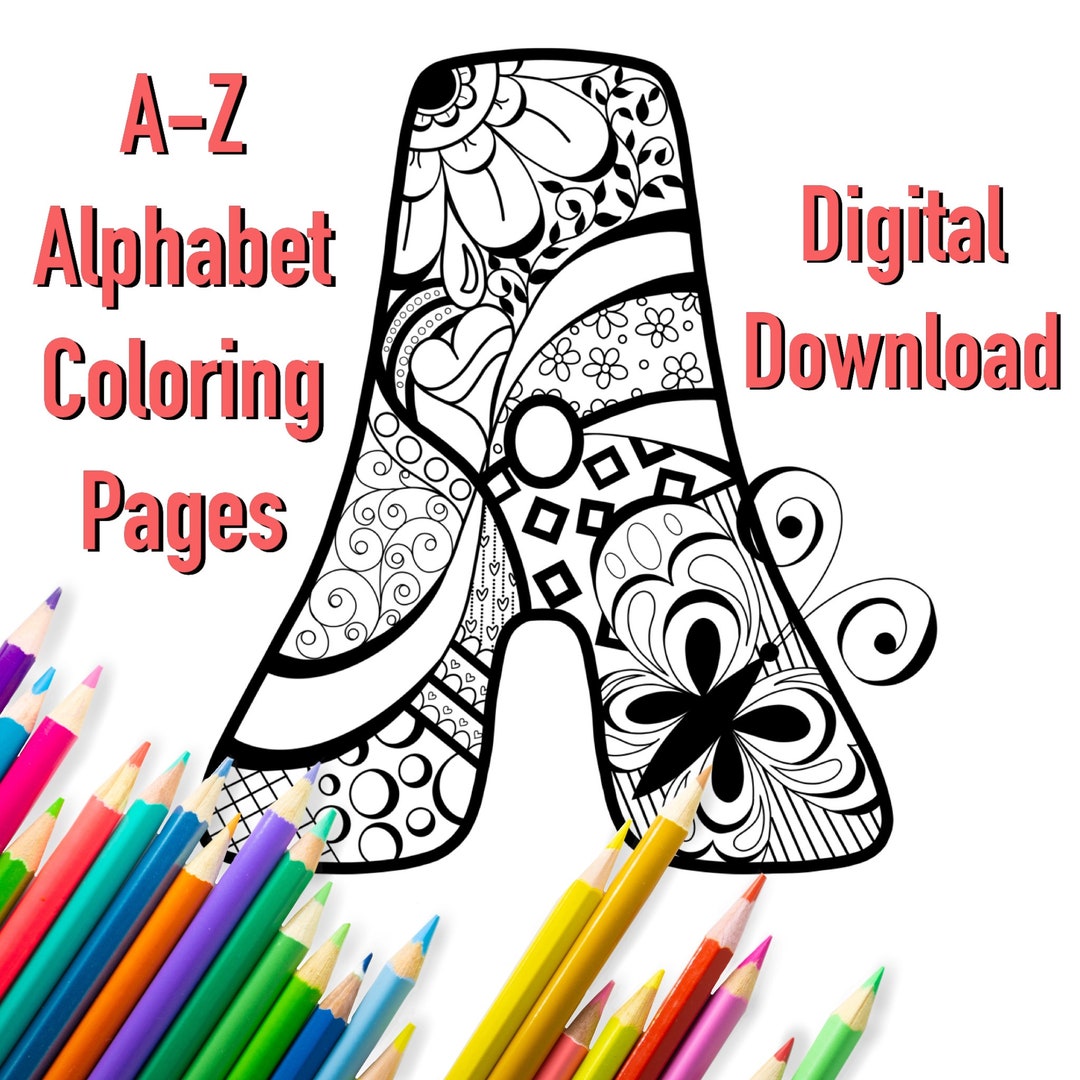 Printable Coloring Pages / Doodle Alphabet / for Children and - Etsy
