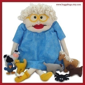 I Know An Old Woman PDF Doll Pattern Doll, Fly, Spider, Bird, Cat, Dog, Goat, Cow, Horse image 1