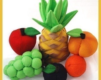 FAVORITE FRUIT - PDF Felt Food Pattern (Pineapple, Peach, Plum, Apple, Orange, Grapes)