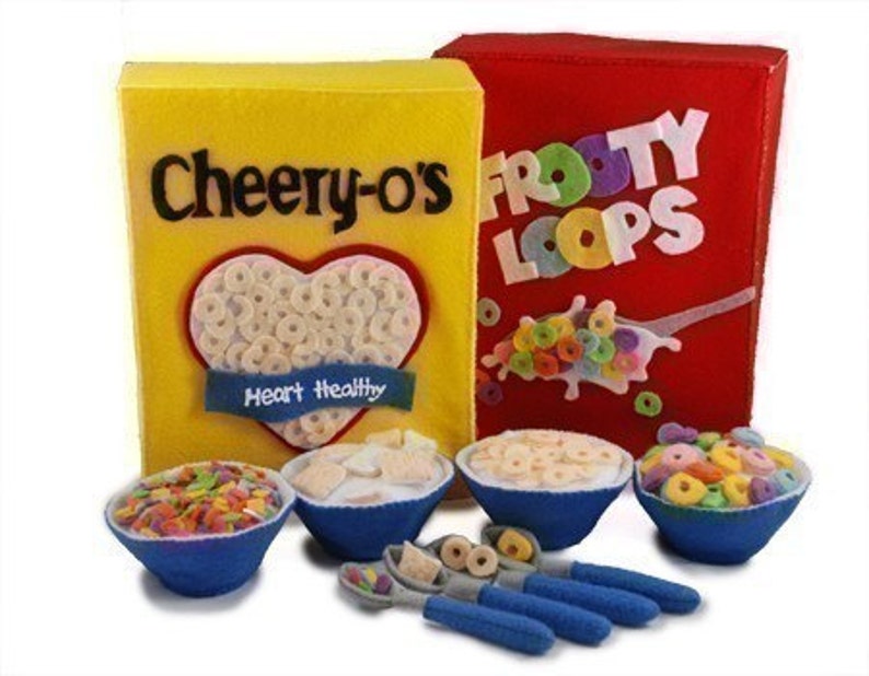 BREAKFAST CEREAL PDF Felt Food Pattern four Boxes Cereals Etsy