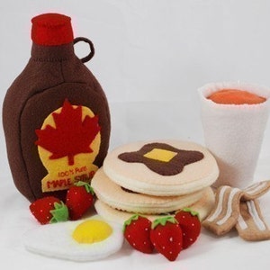 PANCAKE BREAKFAST PDF Felt Food Pattern Pancakes, Maple Syrup, Bacon, Egg, Strawberries, Orange Juice, Cup image 2