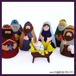NATIVITY PDF Doll Pattern Joseph, Mary, Jesus, Wise Men, Shepherd, Manger image 1