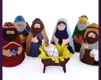 NATIVITY - PDF Doll Pattern (Joseph, Mary, Jesus, Wise Men, Shepherd, Manger)