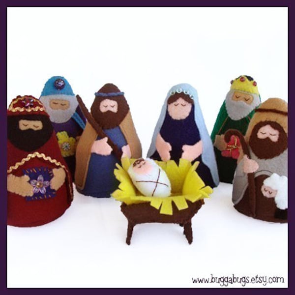 NATIVITY - PDF Doll Pattern (Joseph, Mary, Jesus, Wise Men, Shepherd, Manger)