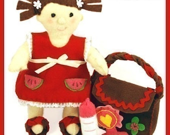 BABY OLIVIA - PDF Doll Pattern (Doll, Dress, Shoes, Diaper Bag, Bottle, Rattle)