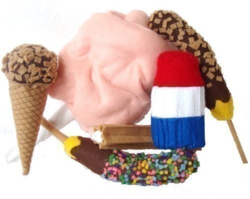 COUNTY FAIR Treats PDF Felt Food Pattern Cotton Candy, Frozen Bananas, Ice Cream, Popsicle, Churro image 2