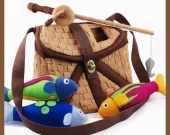 GONE FISHIN' - PDF Pattern (Fishing Basket, Fish, Fishing Pole)
