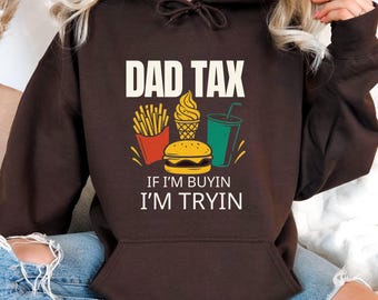 Camiseta divertida de impuestos para papá, regalo "Si compro, lo intento", cuello redondo para papá primerizo, regalo de cumpleaños para papá, camiseta retro cómoda de impuestos para papá, camiseta con chistes de papá