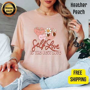 Shirt zelfliefde Bella Canvas®, shirt positief, shirt geestelijke gezondheid, hou van je leven, motiverend shirt, zelfliefdecadeau, inspirerend cadeau voor haar