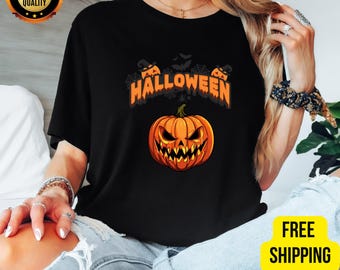 Halloween Pumpkin Tee: Spooky Ghost Shirt, Funny Fall Gift