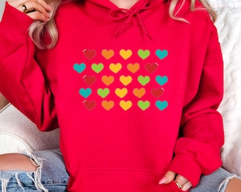 Valentine's Day Hearts Sweatshirt: Colorful Love Design