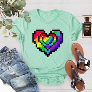 Pixel Heart Gamer Shirt: Funny Video Game Tee