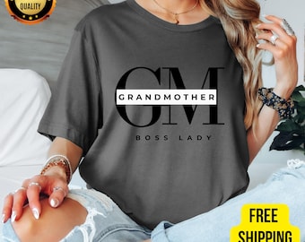 Retro Grandmother Logo T-Shirt: Personalized Cotton Grandma Gift