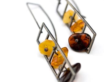 Bloc 4: Baltic amber sterling silver - (made to order) earrings