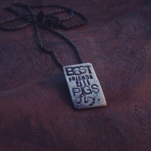 best friends till pigs fly sterling silver necklace image 1