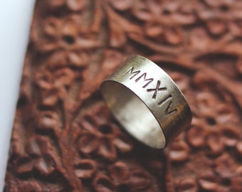 roman numeral ring: sterling silver - personalize with your own special date (made to order)