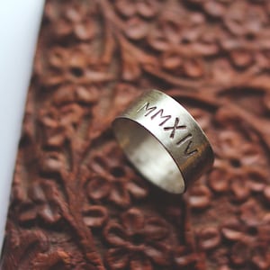 roman numeral ring: sterling silver personalize with your own special date made to order image 1