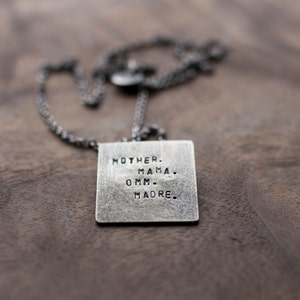 Mother. Mama. Madre. Mere. Mutter. personalize with your own languages necklace image 3