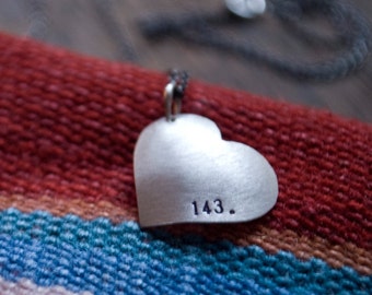 Heart Shape: 143 (I Love You) - necklace