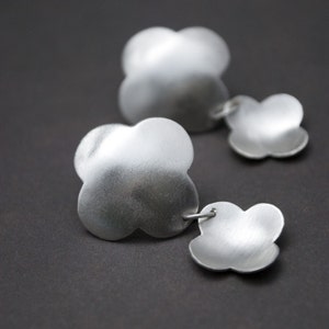Morocco 6: sterling silver quatrefoil / four leaf clover -  (made to order) earrings