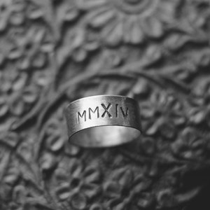 roman numeral ring: sterling silver personalize with your own special date made to order image 2
