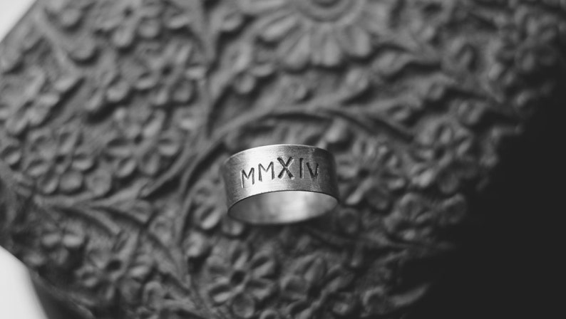 roman numeral ring: sterling silver personalize with your own special date made to order image 2