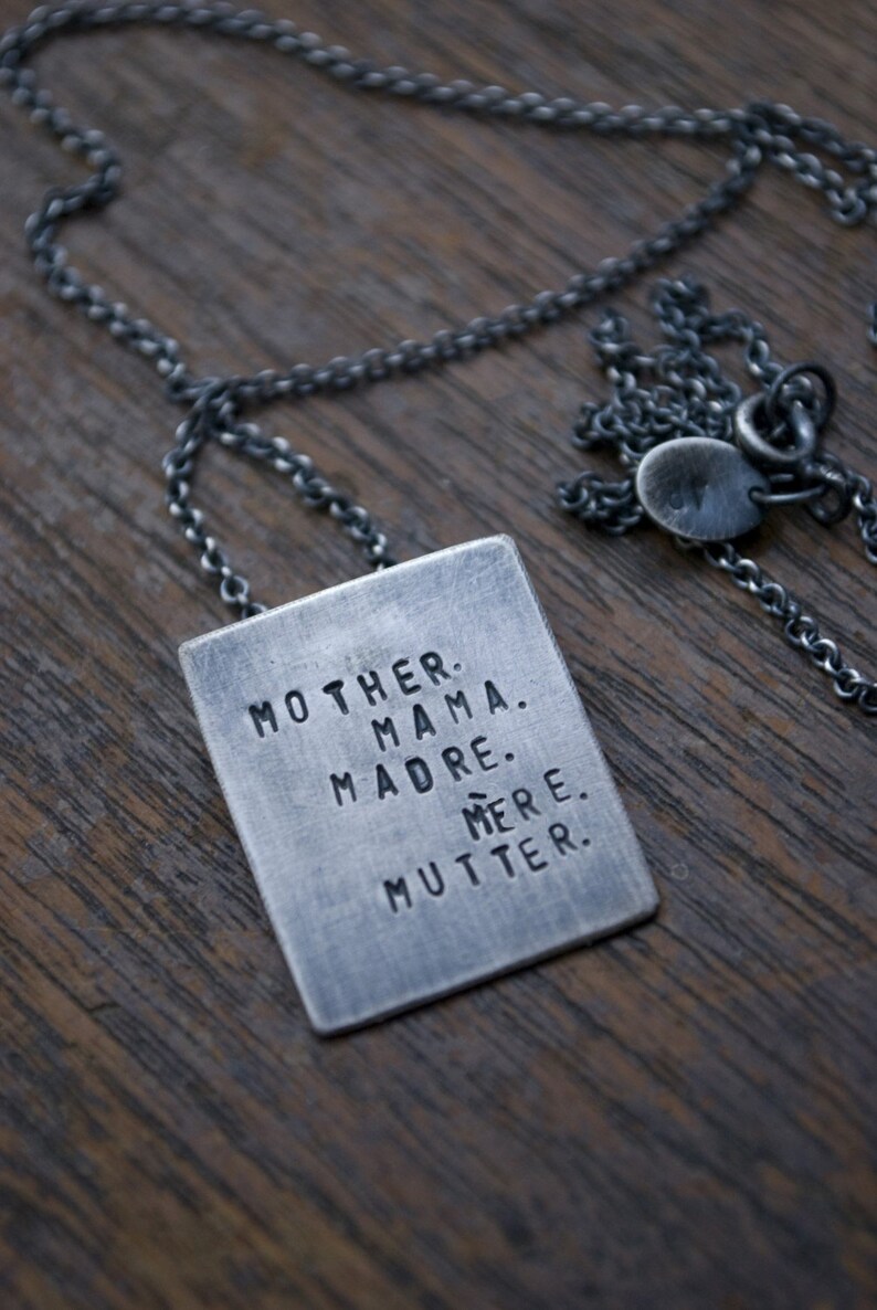 Mother. Mama. Madre. Mere. Mutter. personalize with your own languages necklace image 1