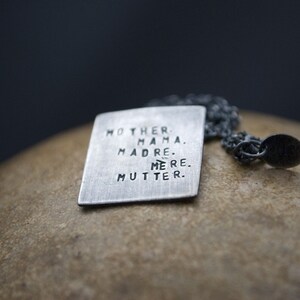 Mother. Mama. Madre. Mere. Mutter. personalize with your own languages necklace image 2