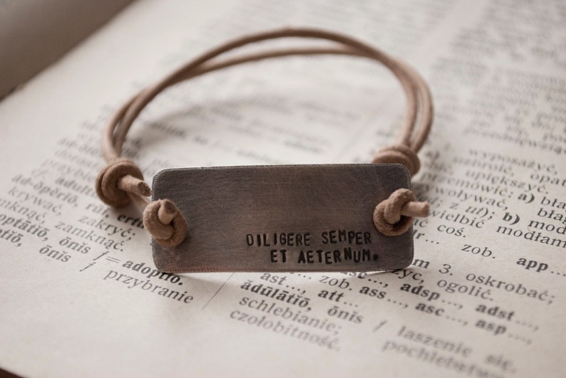 semper diligere et aeternum / / love sempre e per sempre Bracciale matrimonio personalizzato immagine 2