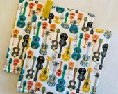 2 Fiesta Guitars Quilted Cotton Potholders, Large Thick, FAST Shipping