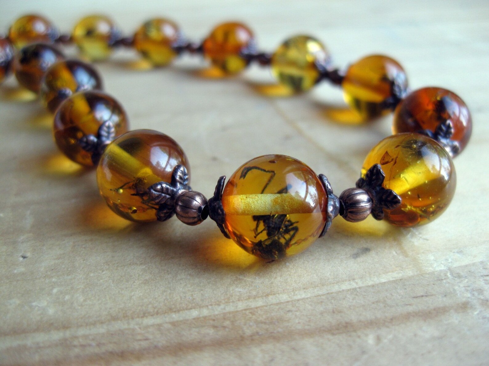 Baltic Amber Necklace with Bugs Etsy