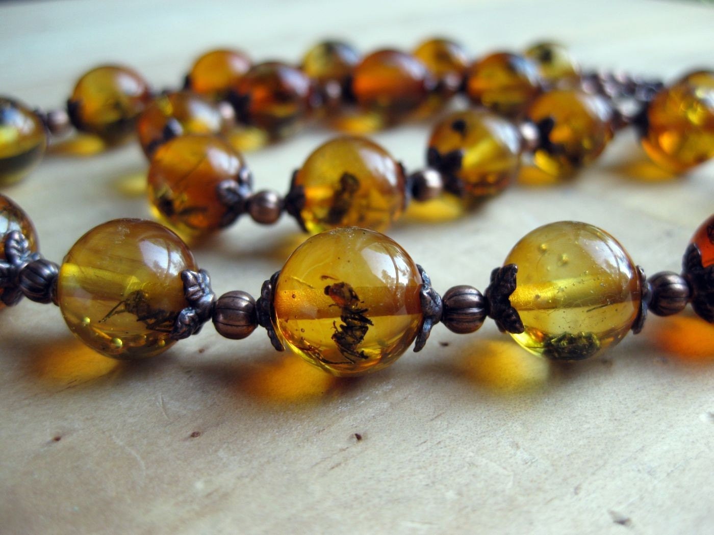 Baltic Amber Necklace with Bugs Etsy