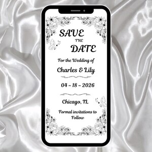 Editable Save the Date Canva Template, Digital Wedding Invitation, Editable Canva Template, Instant Download DIY Invite