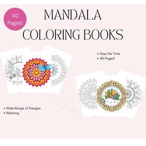 Printable Mandala Coloring Pages for Adults, Stress Relief Art Therapy, Intricate Coloring, Instant Download Mindfulness Activity