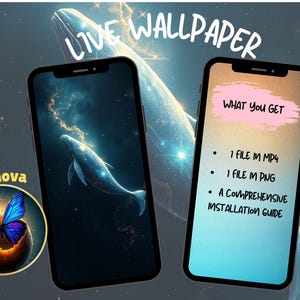 Cosmic Whale Live Wallpaper IOS Animated Background Wallpaper Android Live Wallpaper Aesthetic