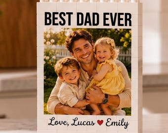Custom Photo Building Block: Personalized Dad Picture Brick Puzzle, Father's Day Gift for Dad from Kids, Dad Birthday Gift, Gift for Husband