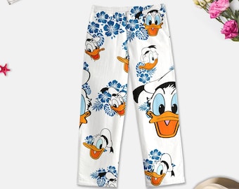 Donald Duck Pajamas Pants, Donald Duck Cartoon Pajamas Set, Magic Kingdom Pyjamas, Donald Duck Matching Family Trip Gift