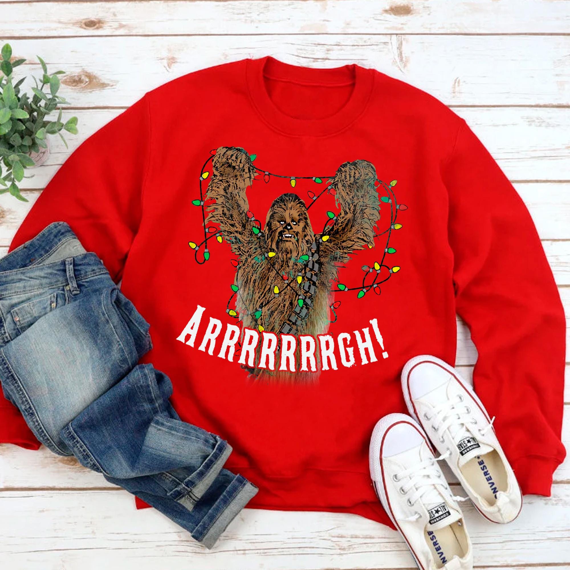 Men's Star Wars Christmas Chewie Fa La La Sweatshirt - Kelly Green 2x Large