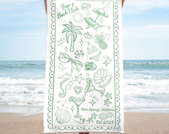 Personalized Bachelorette Beach Towel, Custom Bachelorette Party Pool Towel, Bachelorette Trip Gift, Bride Towel, Bridal Party Shower