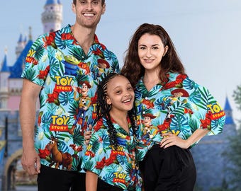 Toy Story Button Up, Woody Buzz Lightyear Jessie Alien 3D Hawaiian Shirt, Toy Story Hawaii Shirt, Magic Kingdom Toy Story Floral Tee